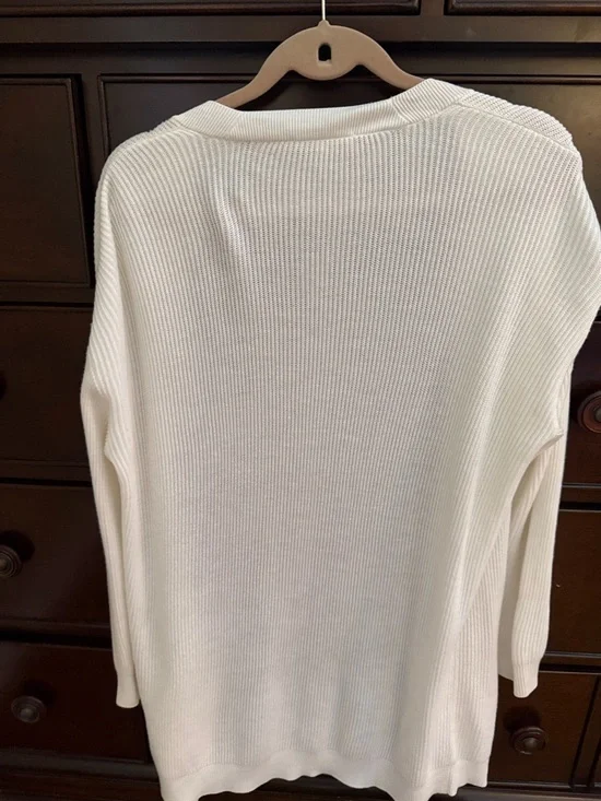 Splendid Cream Open-Front Ribbed Cardigan - Picture 3 of 4